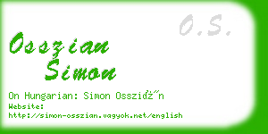 osszian simon business card